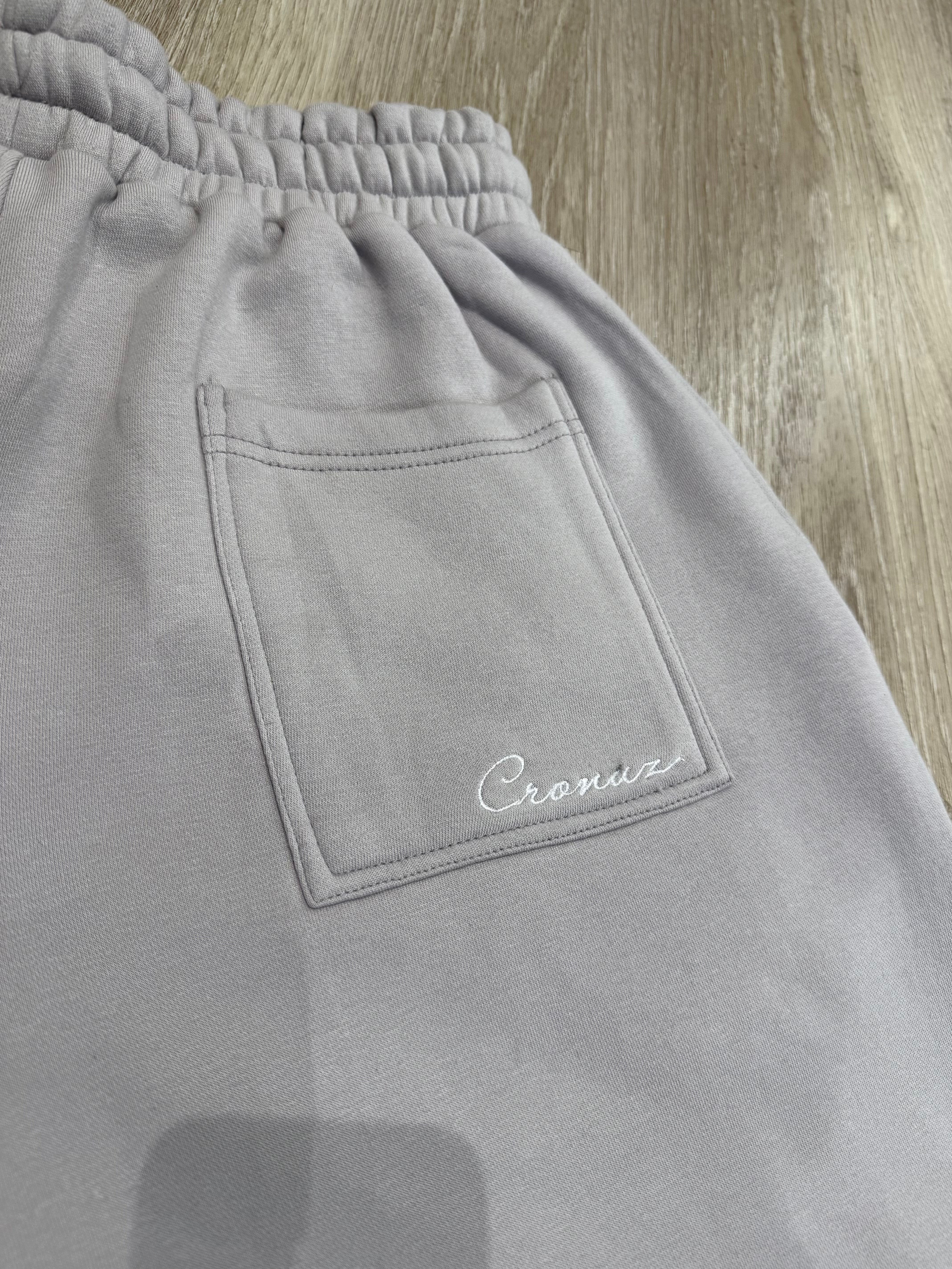 Mens Arctic Grey Reverse-Stitch Crz Tracksuit